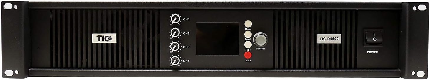 TIC-D4500 4-Input 4-Zone Professional 4Ω / 8Ω / 70V 4X300W Bridged Power Amplifier w/Separate Volume Controller
