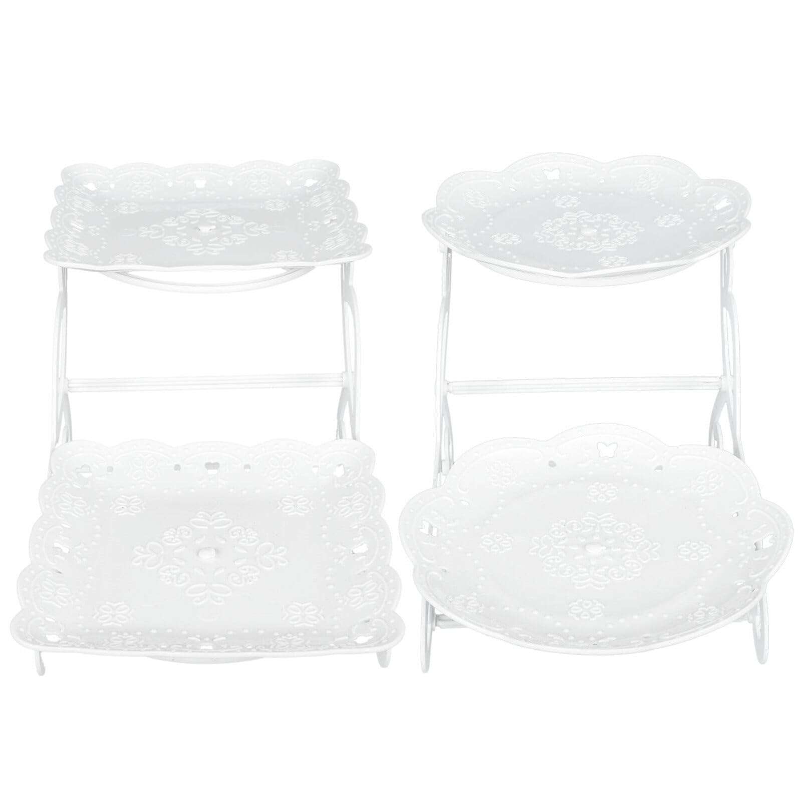 Yardwe 2 Sets Bicycle Snack Rack Cookie Cake Bike Dessert Table Display Set 2- Tier Cupcake Stand 2- Tier Cake Stand Muffin Server Stand Cookie Trays Fruit Plates Pastry Stand