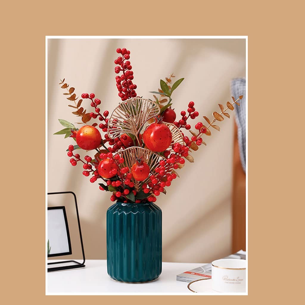 Künstliche Blumen Seidentuch künstliche Blumen mit keramischer Vase Weihnachtshaus DIY. Hochzeit Esstischdekoration Gefälschte Blumen Set Künstliche Blumen wie Echt (Color : B)