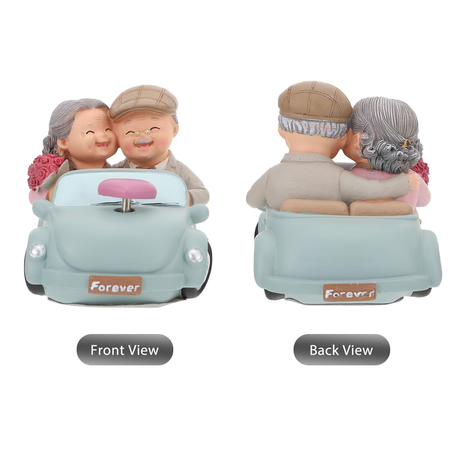 Artibetter Ältere Paar Figur aus Harz Dekoration für Hochzeitstag und Valentinstag Ornament für Zuhause Geschenk für Eltern und Paare