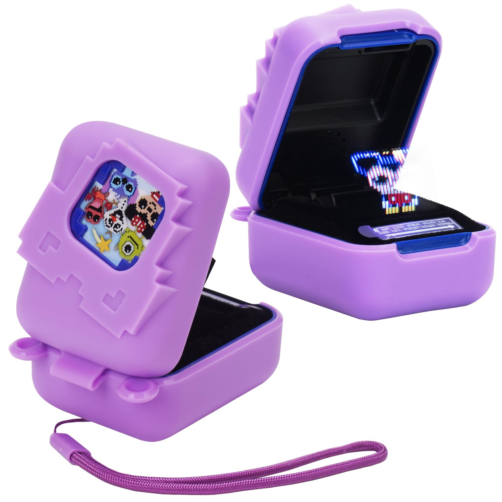 MGZNMTYSilicone Case for Bitzee Disney Interactive Toy Digital Pet and Case, Protective Skin Cover for New Bitsy Electronic Virtual Pet (Purple)