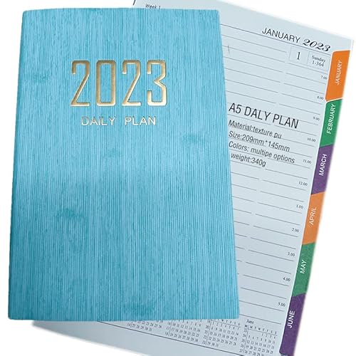 Agenda 2023 A5 21 X 15 cm - Planner 2023 De Janvier ? D?Cembre , Intervalle De 60 Minutes, Papier Premium Avec Pages De Notes Et De Contact Cover