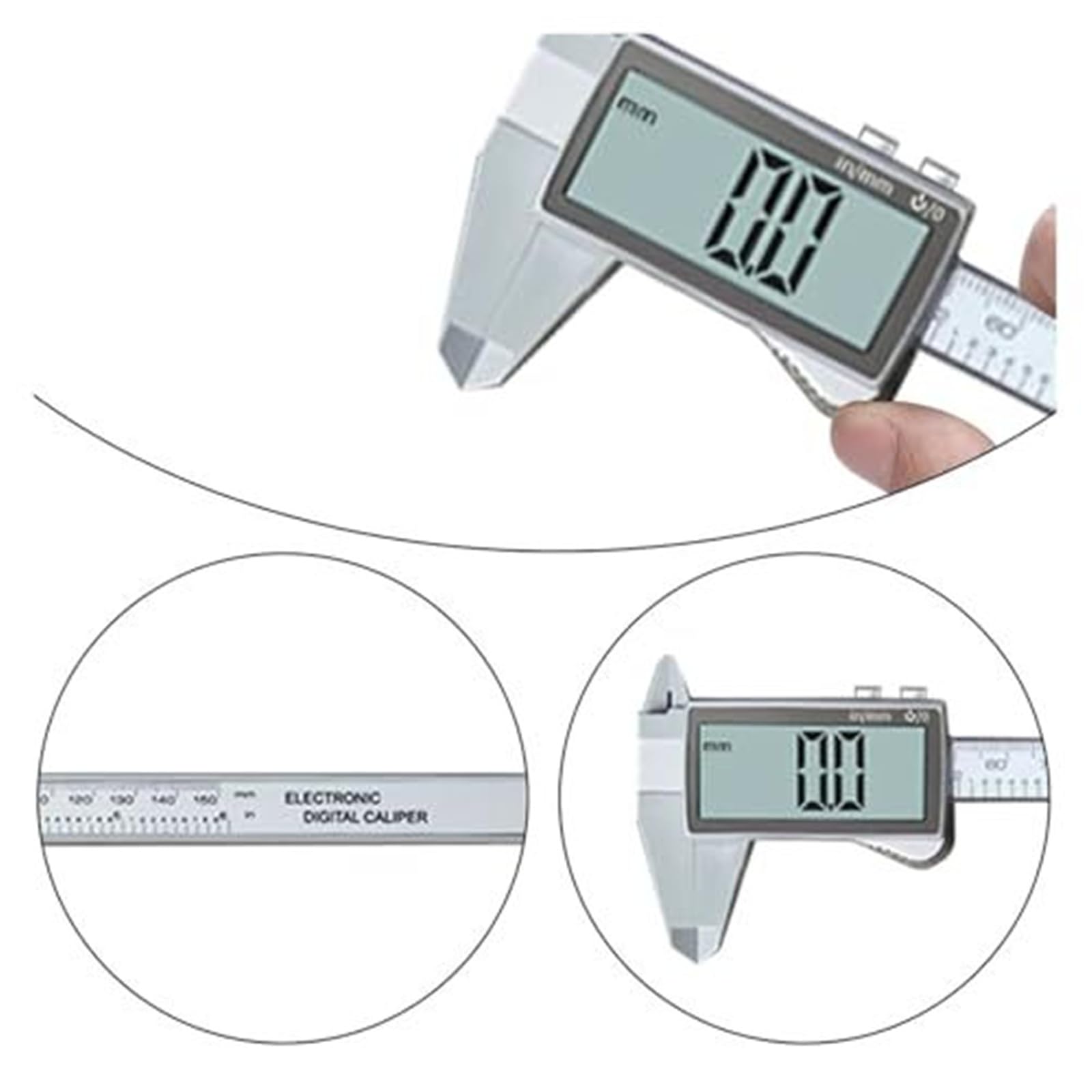 Elektronischer Messschieber, digitales Mikrometer-Messgerät for Zuhause, Industrie, Schmuck (Silber, 100 mm)(Silver 150mm)