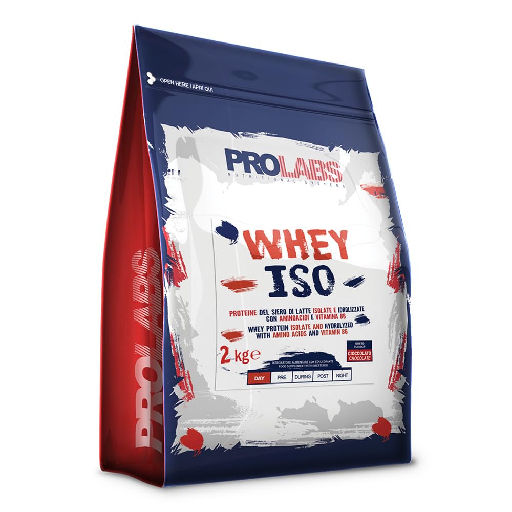 PROLABS WHEY ISO - 2 Kg - Cioccolato - Proteine del siero di latte isolate e idrolizzate – Con aminoacidi - Crescita della massa muscolare - Elevato valore biologico - Ottimo per gli sportivi