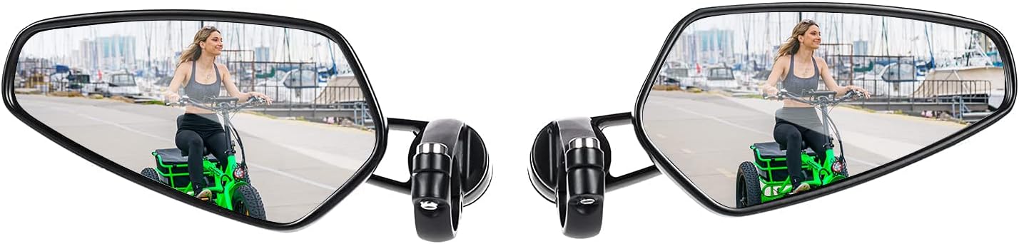 Handlebar End Plug Mirror, HD Bike Mirror Adjustable Wide Vision Bicycle Rearview Mirrors, MTB Commuter Adult Ebike Accessories