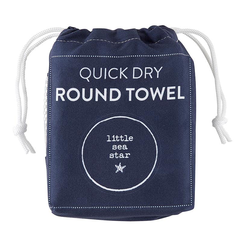 Image of Stephan Baby Towels - Quick Dry Microfiber Infant or Toddler Beach Towel Round, 42-Inch Round, Navy - Little Sea Star