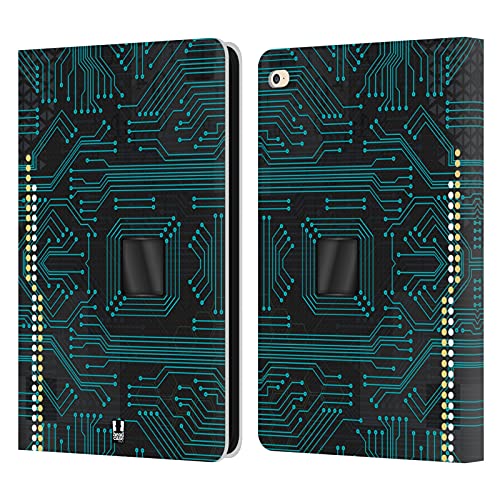 Head Case Designs Negro Placas de circuitos Carcasa de Cuero Tipo Libro Compatible con Apple iPad Air 2 (2014)