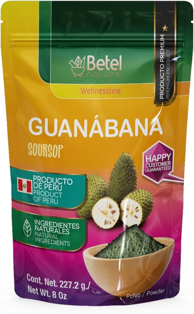 Betel Natural Premium Guanabana Graviola Powder Naturally Rich in Flavonoids - 8 Oz