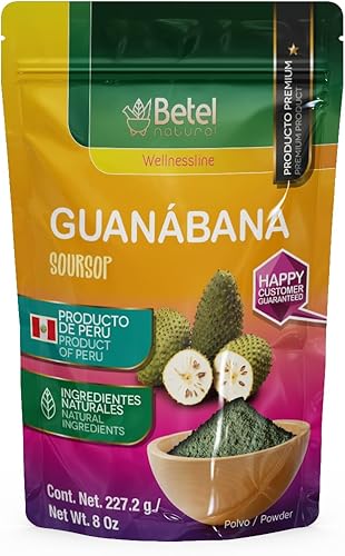 Betel Natural - Graviola de guanábana premium en polvo, naturalmente rico en flavonoides, 8 onzas