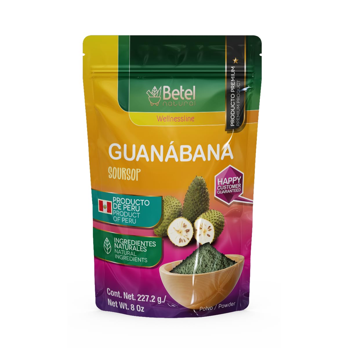 Betel Natural Premium Guanabana Graviola Powder Naturally Rich in Flavonoids - 8 Oz