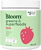 Bloom Super Greens Powder Berry (30 Servings) with Probiotics, Digestive Enzymes, Spirulina & Chlorella, Sugar-Free
