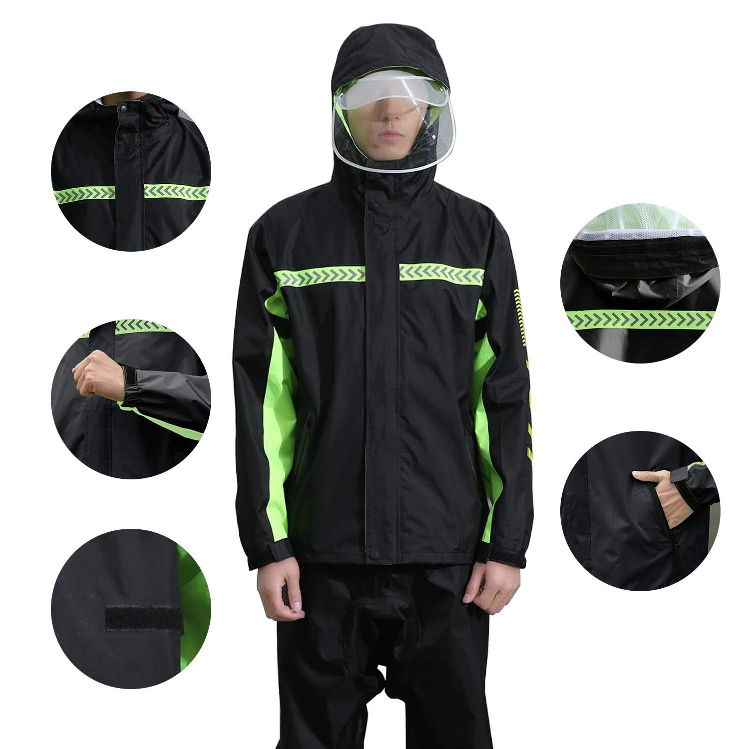 Wasserdichter Anzug für Herren/Damen, Camouflage-Muster, mit Kapuze