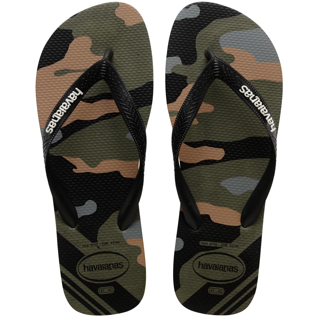 HavaianasUnisex Top Camo Sandal - Bold Print Flip Flops - Moss, 11/12W - 9/10M