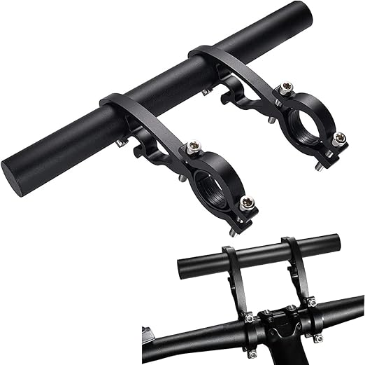 XNX Bike Bicycle Double Handlebars Extender Extension,Aluminum Alloy Super Long Bike Bracket Accessories,for Bike Mounts,Bicycle Extender Bars,for 20mm-32mm Bars Caliber