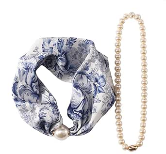 PALAY Neck Scarf for Women featuring Magnet Buckle with Golden Charms and Satin Silk-feel Fabric