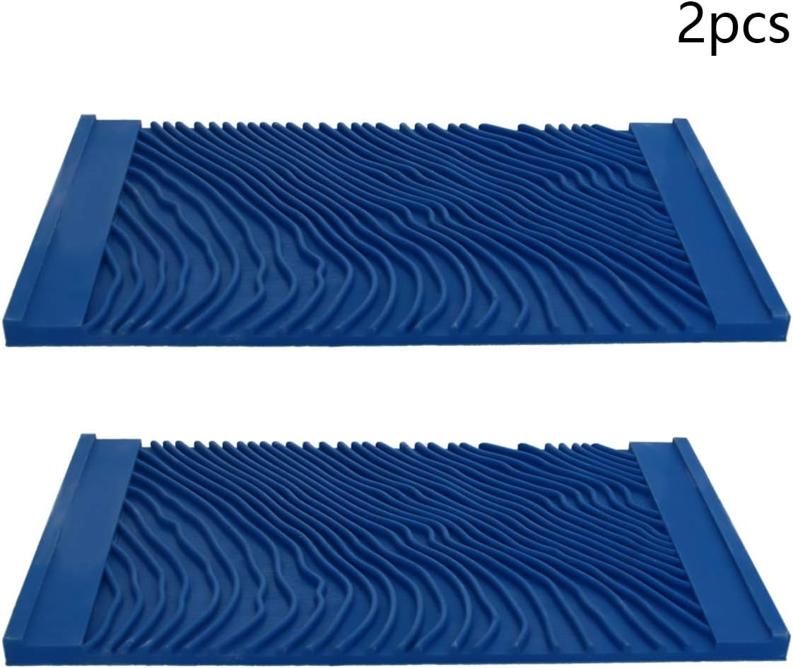 Auniwaig MS13 Wood Graining Painting Tool,Graining Tool, Art Paint Rubber Wood Grain Graining Print Wall Painting Decoration DIY Tool Blue,210mm x123mm x8mm 2pcs
