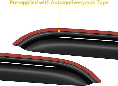 Miniatura 4 de Cxdar Protectores de lluvia de ventana, viseras de ventilación para Jeep Wrangler JK Unlimited 2007-2018, deflectores de viento de ventana para