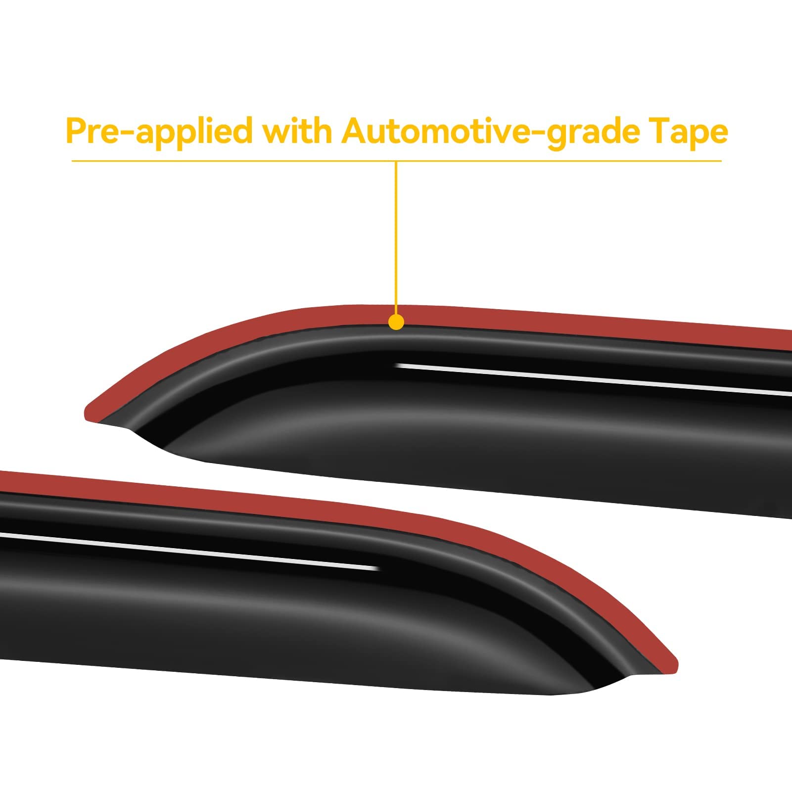 Cxdar Window Rain Guards Vent Visors Shades for 2007-2018 Jeep Wrangler JK Unlimited, Window Wind Deflectors Shield for 07-18 Wrangler JKU 4-Door