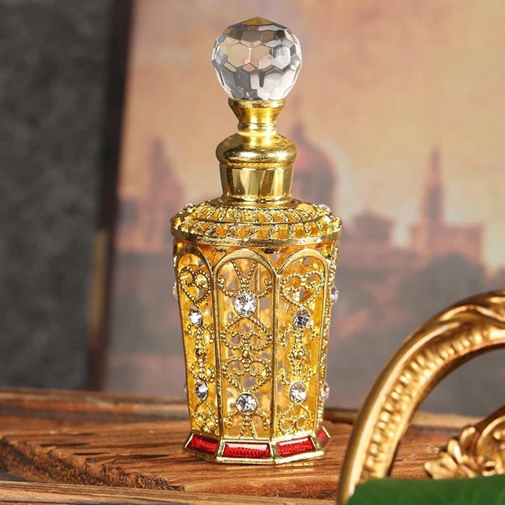 Butelka perfum w stylu vintage, pusta butelka, 12 ml butelki z okrągłą kryształową osłoną