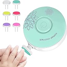 Electric Baby Nail File with 6 Interchangeable Tips Low Noise, Baby Nail File Silent Clipper, Newborn Care Nail Set (Green)