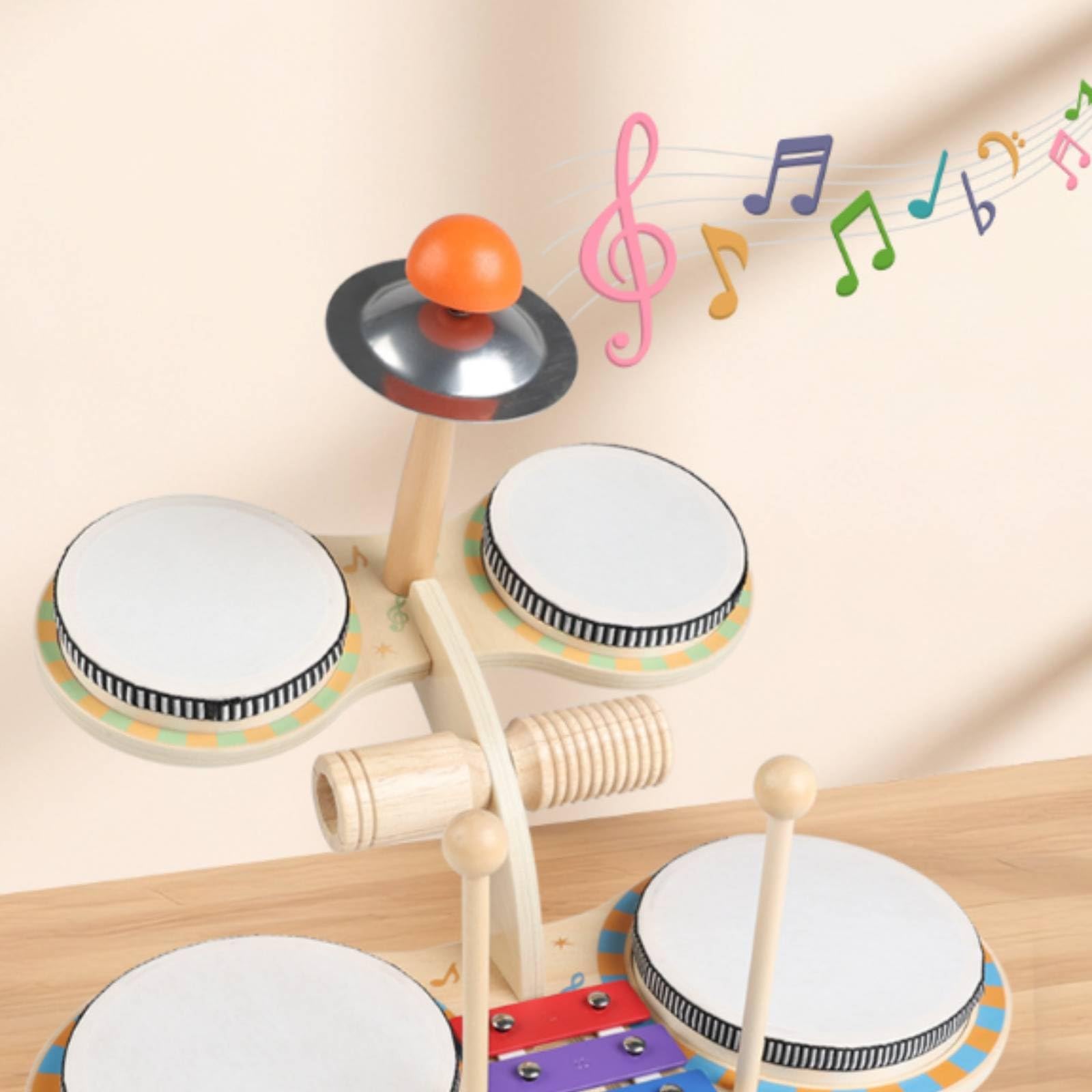 Batteria in Legno da Tavolo | Multifunzione, Banco Musicale in Legno, Salvaspazio, per Asilo Nido, Neonati