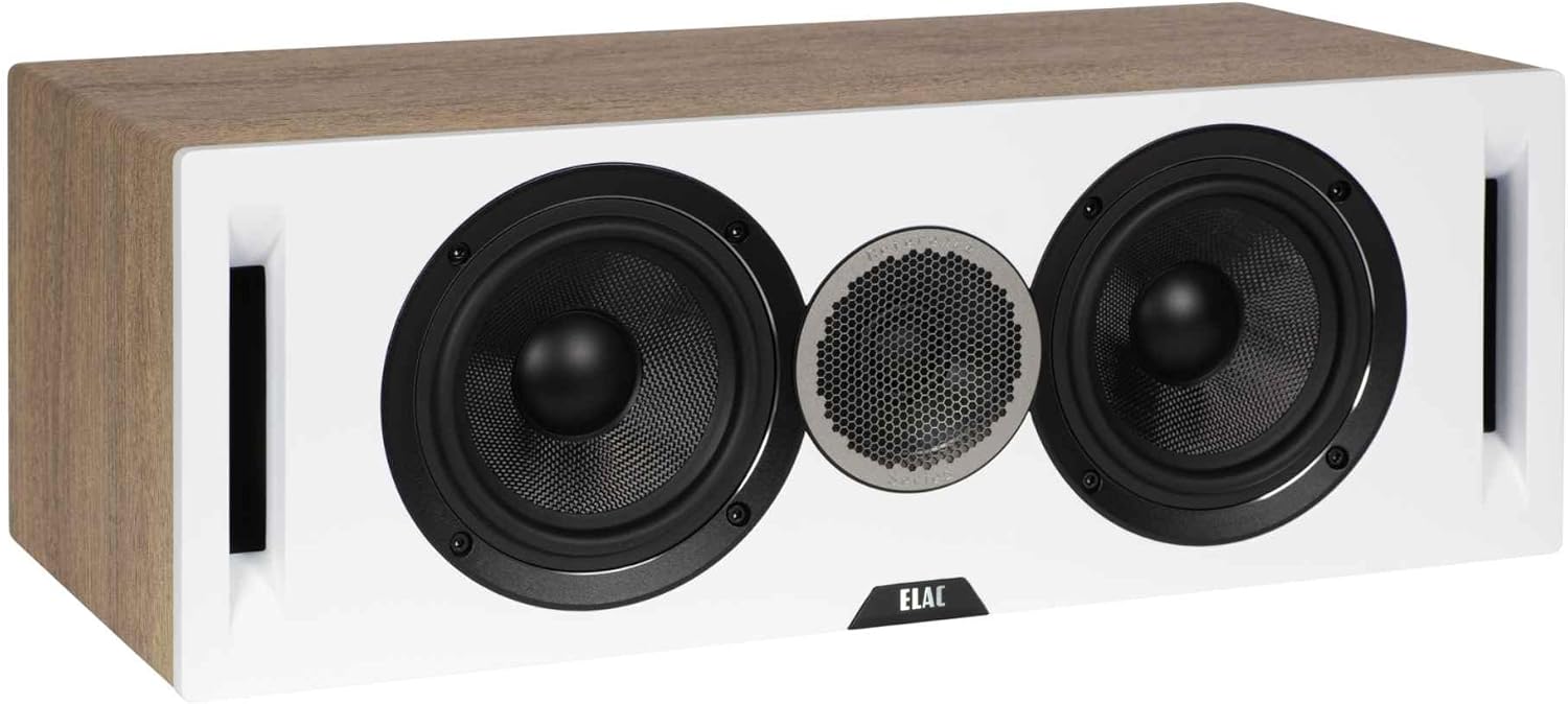 An elegant ELAC speaker in a modern home.