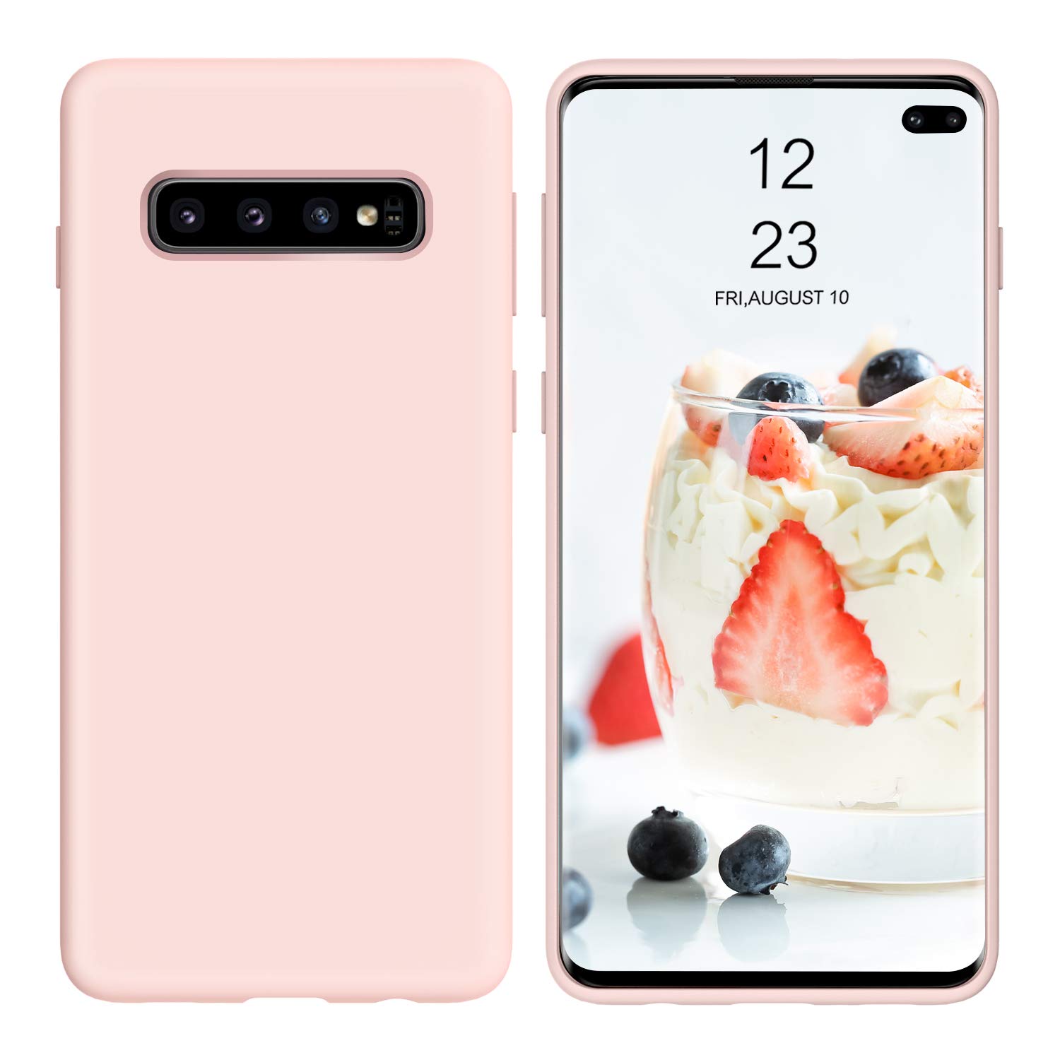 DUEDUE Samsung Galaxy S10 Plus Case Silicone, S10 Plus Case, Slim Fit  Shockproof Liquid Silicone Gel Rubber Soft Touch Back Cover Micro Fiber