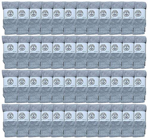 48 Pairs Of Yacht & Smith 17 Inch Wholesale Kids Tube Socks, Childrens Cotton Referee Sport Socks Size 6-8