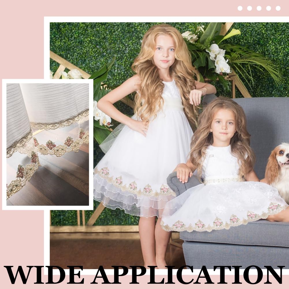 FINGERINSPIRE 7.5 Yard Embroidery Lace Trim - 4.3 Inch Wide White Floral Eyelet Lace For Wedding Dresses & Crafts