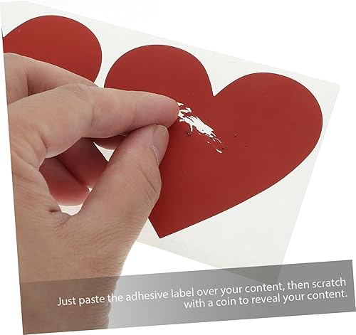 Miniatura 3 de NUOBESTY 60 Sheets Scratch Coated Stickers Peel and Stick Stickers Sealing Label Stickers Scratch Off Label Stickers impresora de Sticker Heart