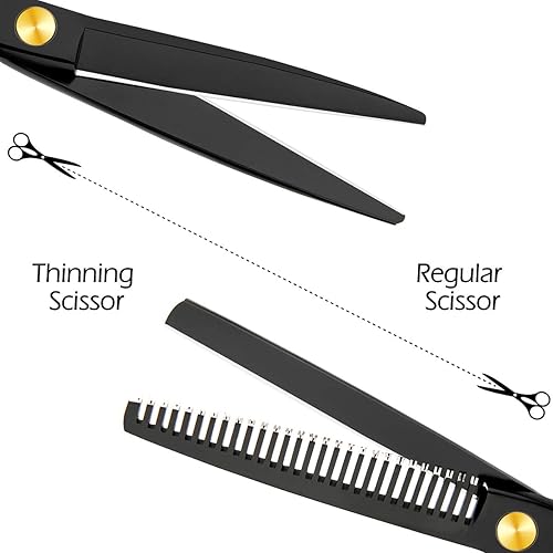 Miniatura 2 de Kit profesional de corte de pelo para el hogar tijeras de corte de pelo para el hogar kit de tijeras de adelgazamiento para el hogar con peine y