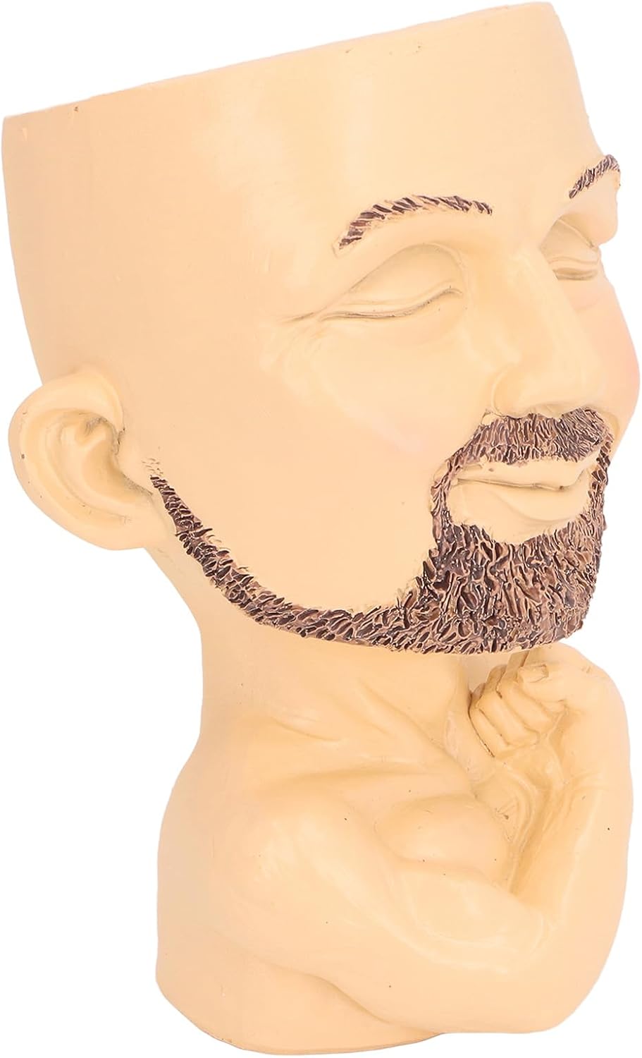 Face Planter Pot, Man Face Flower Pot Planter Exquisite with Drainage Hole for Hallway (Fleshcolor)