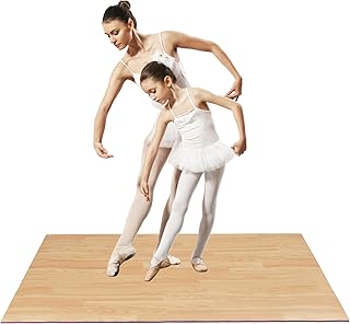 Portable Marley Dance Floor Mat, Triple Thickness, 5mm, Ideal for Tap Dance, Ballet 3' x 4', Wood Grain