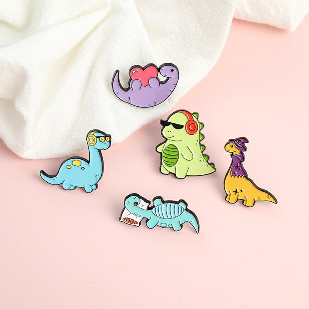minkissy Teiliges Cartoon Dinosaurier Broschen Für Frauen Niedliche Emaille Anstecknadeln Zur Dekoration Von Kleidung Taschen Und Rucksäcken Perfektes Für Dinosaurier