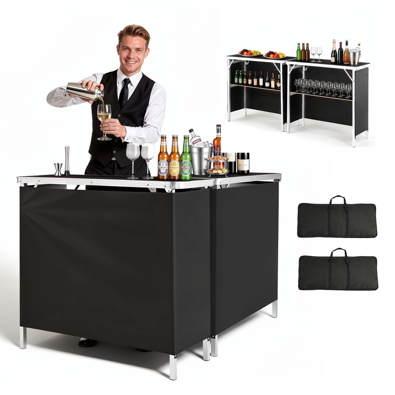 VEVOR Folding Portable Bar Table 2-Pack