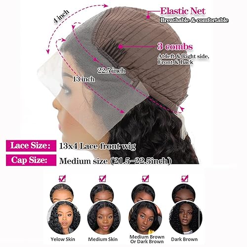 Miniatura 5 de Pelucas de cabello humano virgen brasileño con encaje frontal mojado y ondulado, pelucas de cabello humano con encaje frontal transparente