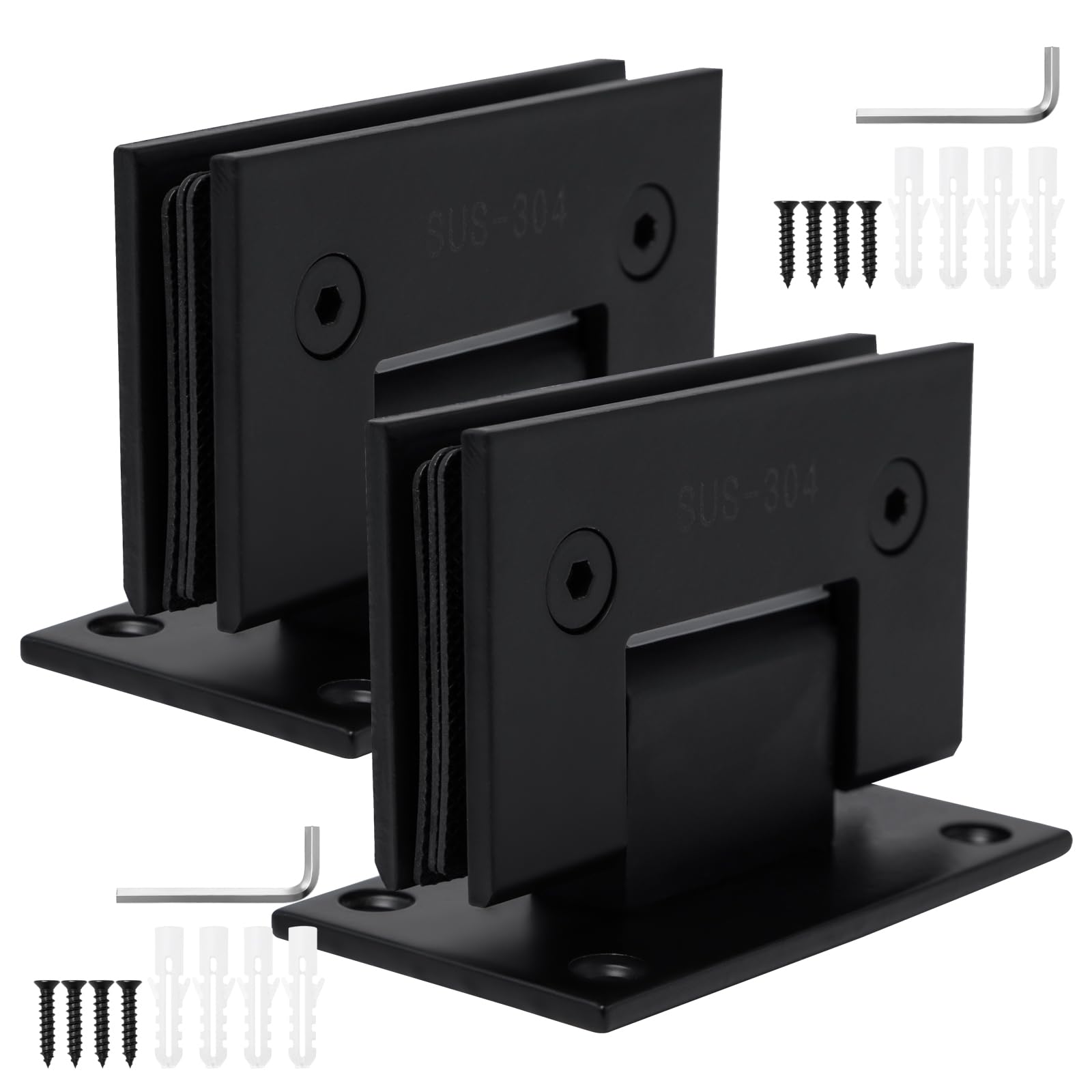 2 Piezas Bisagras de Puerta de Vidrio de 90 Grados Abrazadera de Vidrio Puertas 8-12 mm Negro Soporte para Estante de Cristal 90 Grados Herrajes de puerta para Puerta de Vitrina