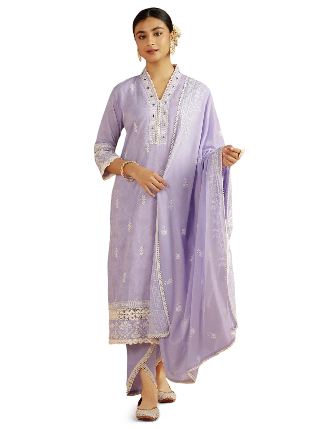 kaari Women's Embroidered Kurta Set with Dupatta - Festive Kurta Set for Women Polyester-picture-23
