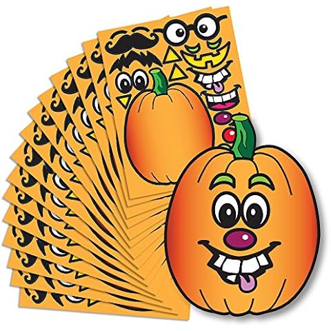 Create A Pumpkin Stickers - 15 Full Size Pumpkin Face Craft Sticker Sheet Halloween Crafts for Kids Cover
