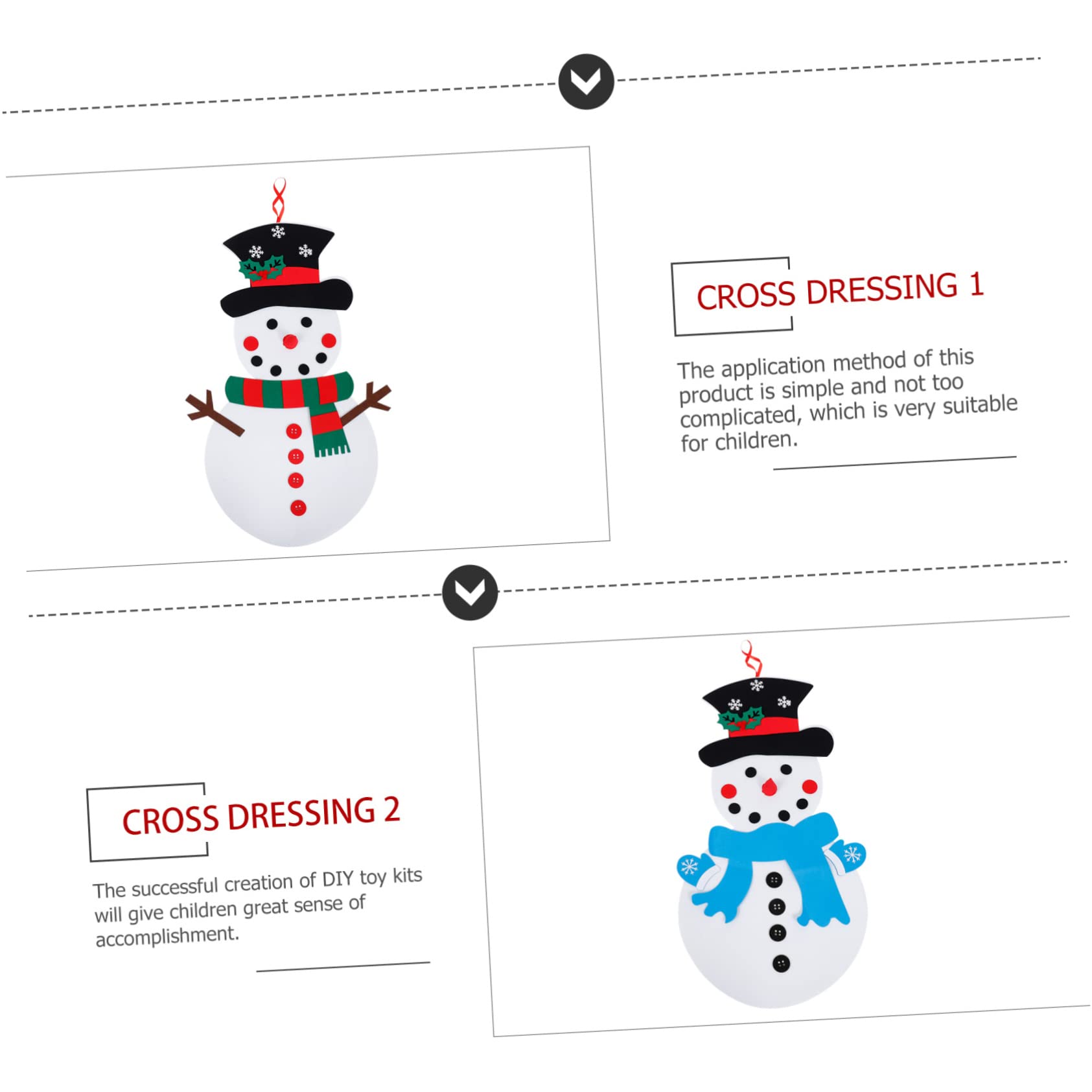 TOYANDONA 2 Sätze Verkleide Dich Mit Weihnachtsschneemann Handgemachter Schneemann Weihnachten Diy Schneemann Verzierung Weihnachtsschneemann Diy Zubehör Colorful Gefühlt