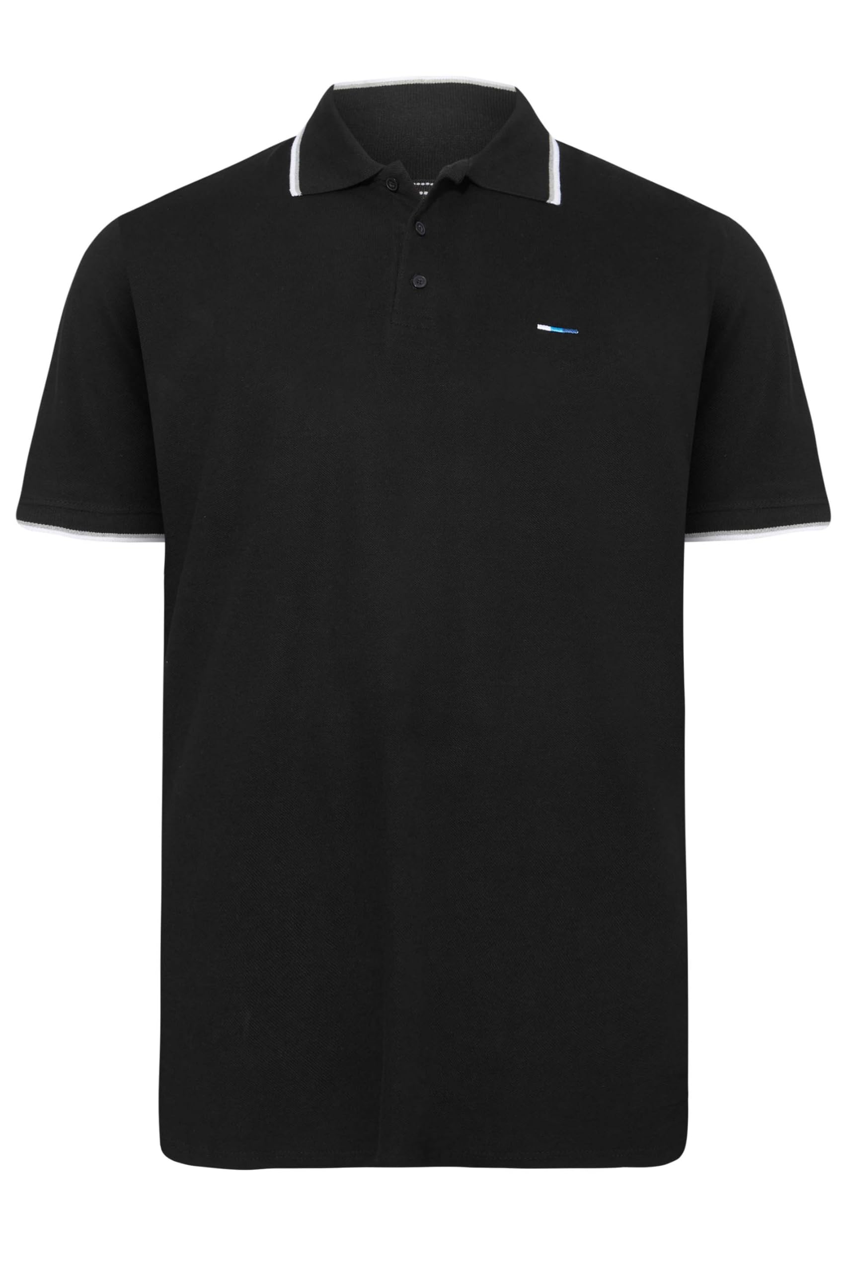 BadRhino Big & Tall Tipped Core Polo Shirt - Men's - Plus Size Curve Black