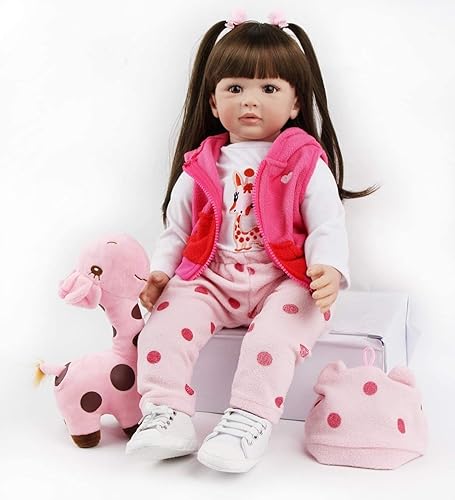 Miniatura 3 de SYP 24 pulgadas 23.6 in Reborn Baby Doll Girl Soft Vinyl Silicona realista Bebé Recién Nacido Muñeca Reborn Bebés Regalo de Cumpleaños de Navidad