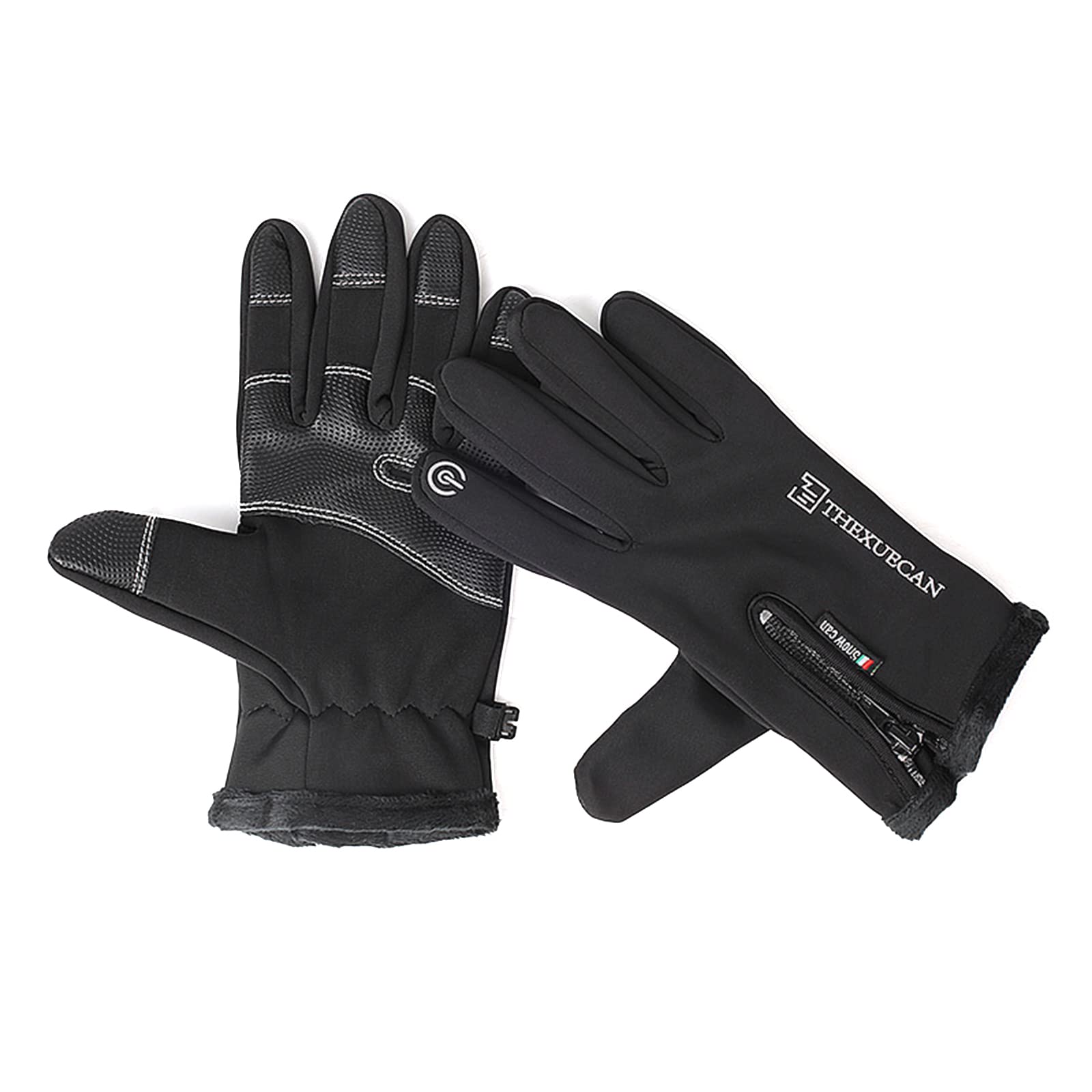 NVOQILIN Winterhandschuhe für Herren und Damen, warme Handschuhe, thermische winddichte Handschuhe mit elastischen Bündchen und Reißverschlüssen Fashion