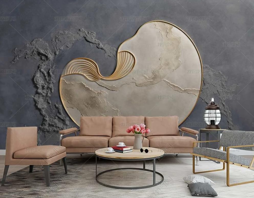 Tableaux muraux haute lune d'art or gris effet tableau luxe