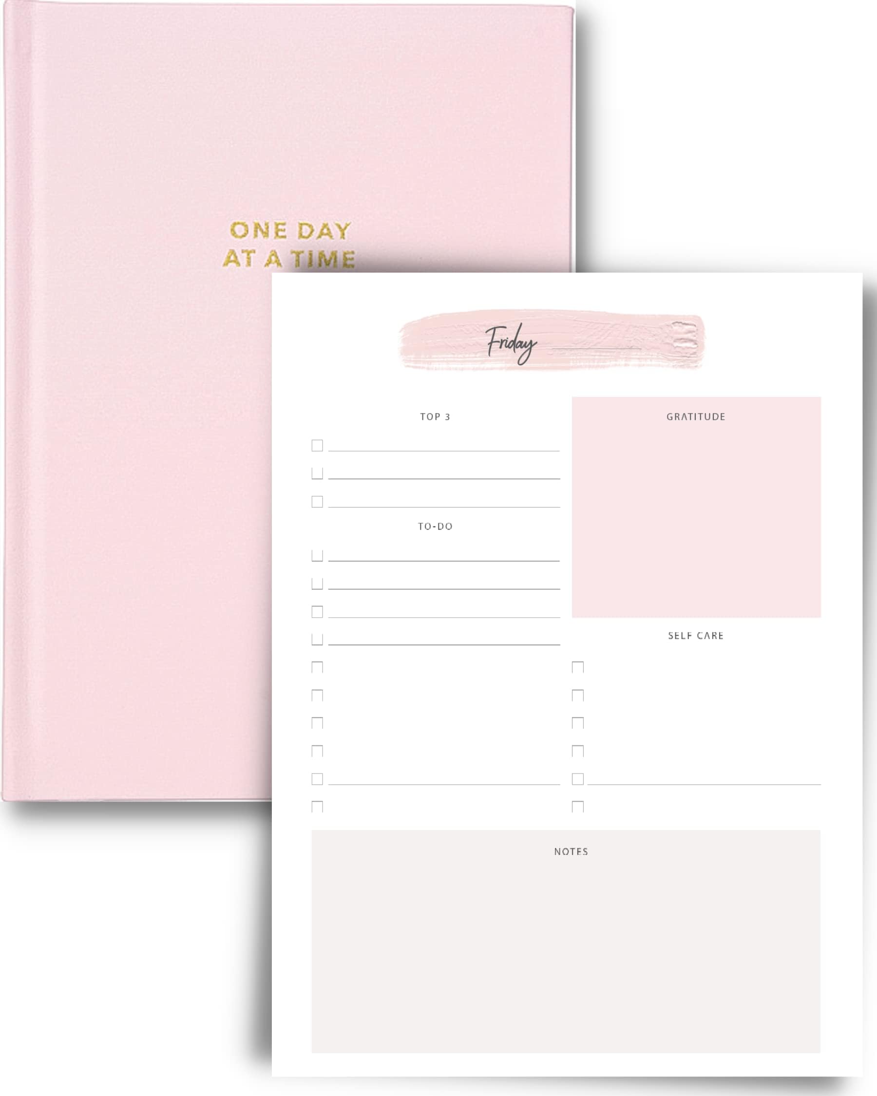 Lamare Daily Planner and Personal Management Journal - Undated 6 Month Organizer - Goal Setting, Self Reflections, Habit Tracker, Inspirational and Motivational Quotes - Pink Hardcover, A5 Paper Size
