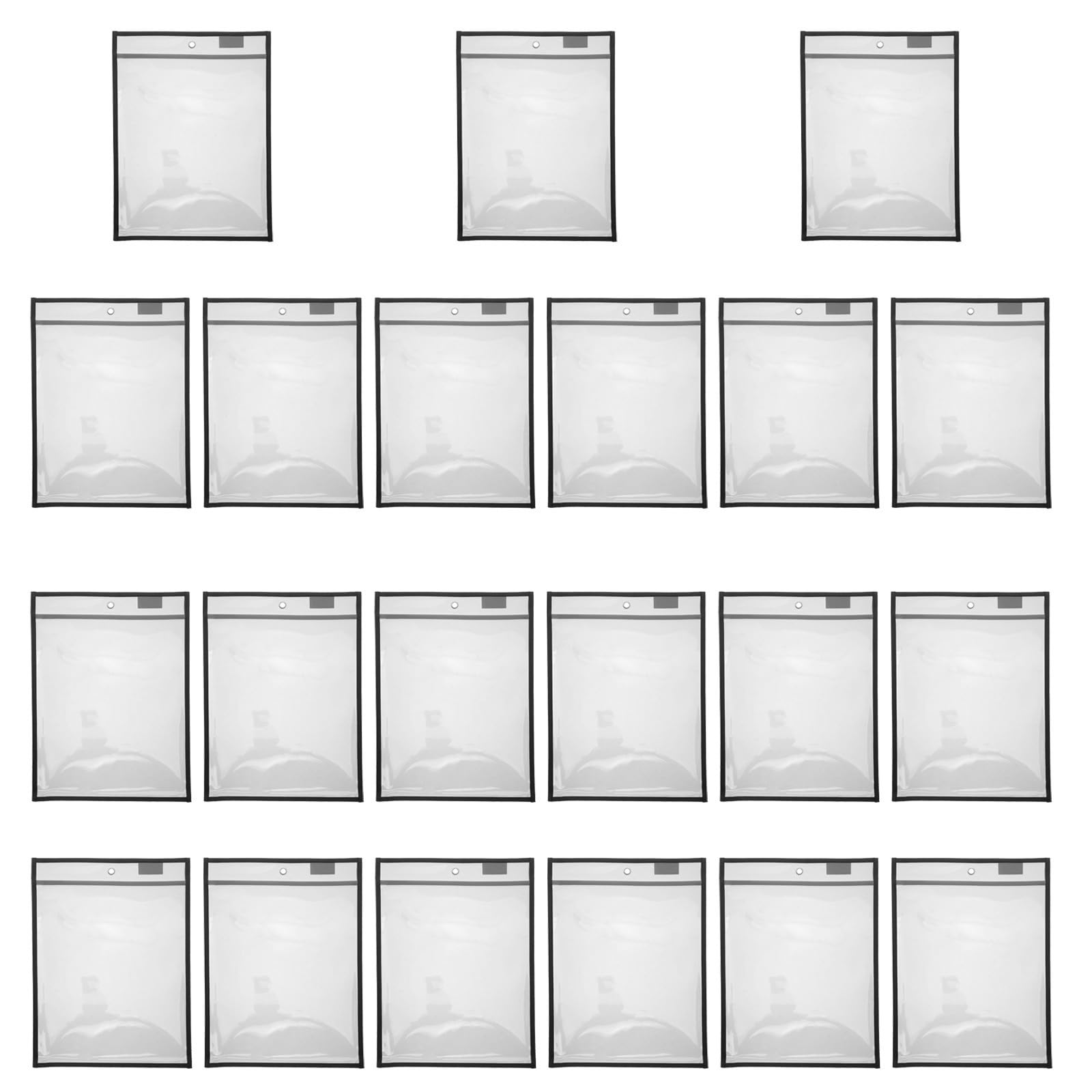 30 Piezas Portadocumentos de PVC Transparente, Negro, Portátil