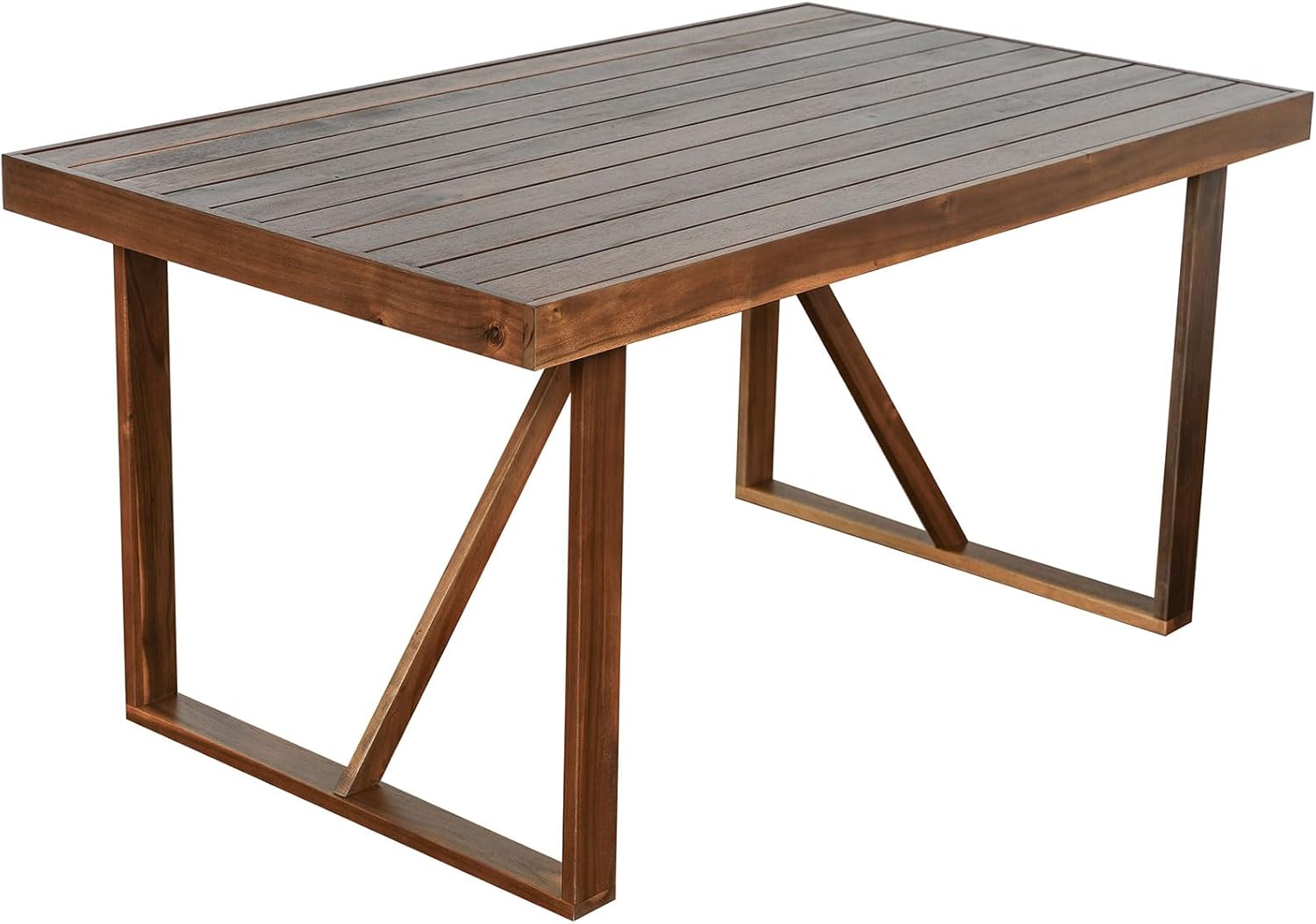 RuiSiSi Outdoor Dining Set for 6, Acacia Wood Patio Dining Table Set with Bench and 4 Chairs for Balcony, Backyard, Garden, Brown