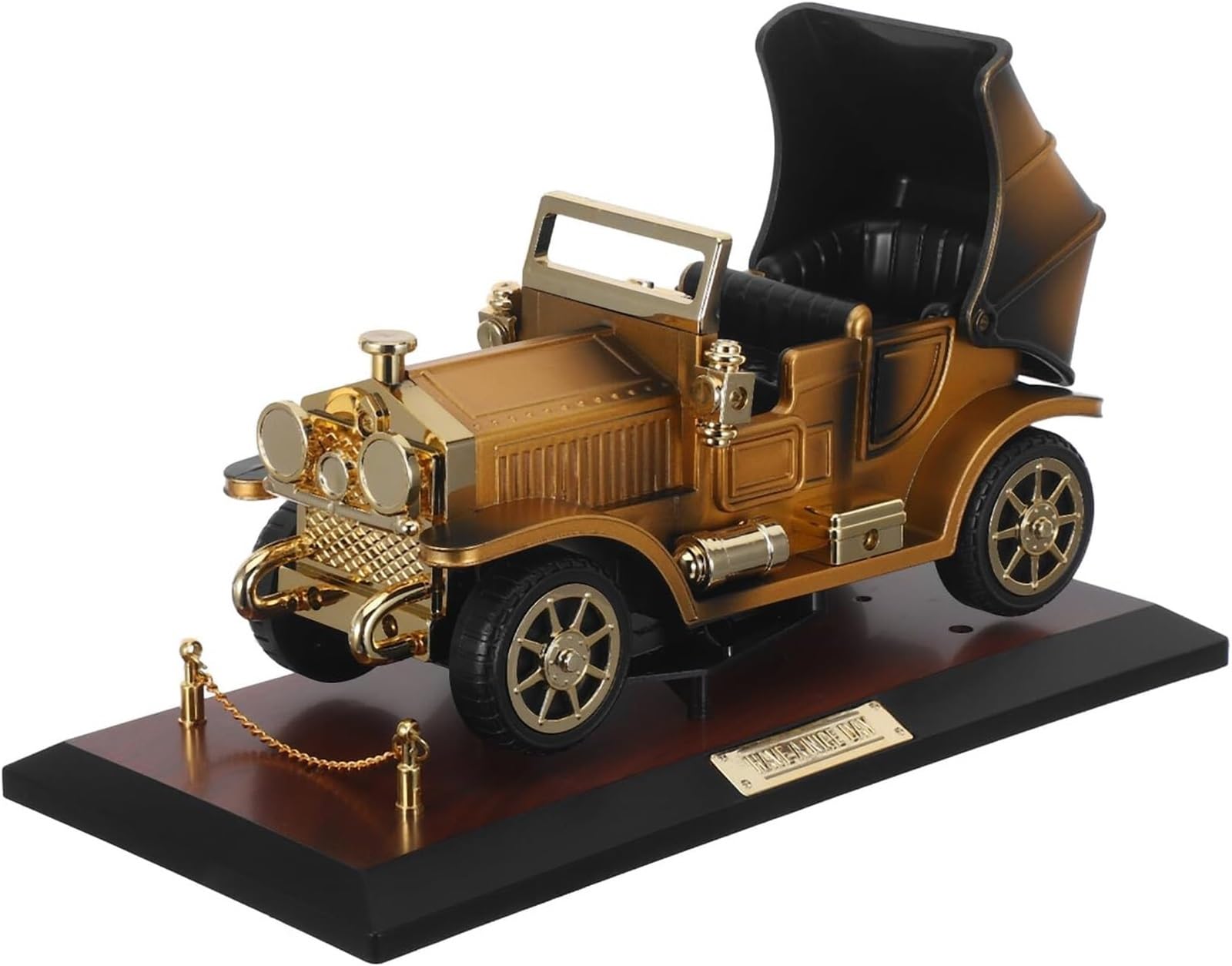Caja de música vintage para coche, modelo antiguo de automóvil con movimiento musical mecánico, escultura decorativa de melodía clásica para el hogar, la oficina y los coleccionistas