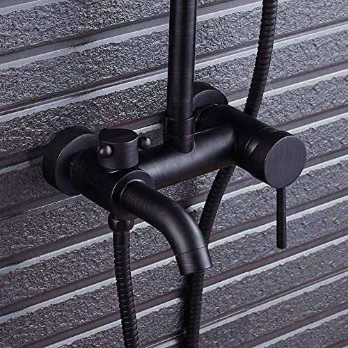 Robinet de douche en bronze noir contre le calcaire avec jet large - 4