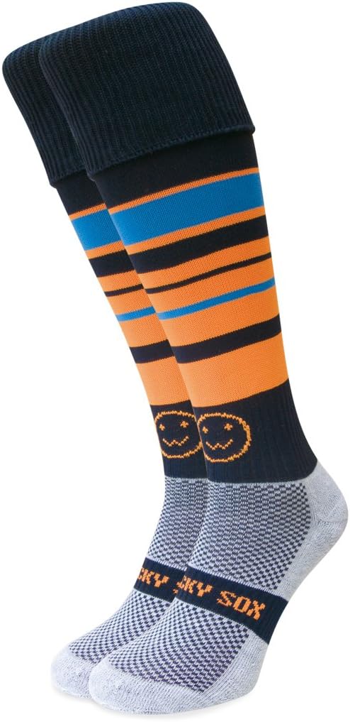 WackySoxBright Hoop Rugby Socks,Hockey Socks,Sports Socks for Men and Women - Suitable for Riding,Sports,Football,Hockey,Running Socks